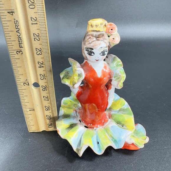 Vintage Hand Made RedWare Pottery Spanish Dancer Artist Signed Figurine Decor - Picture 3 of 12